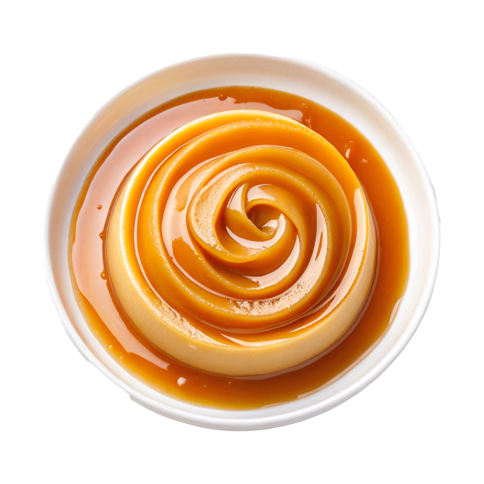 Creamy Orange Sauce in White Ceramic Bowl with Swirled Pattern and Smooth Texture png