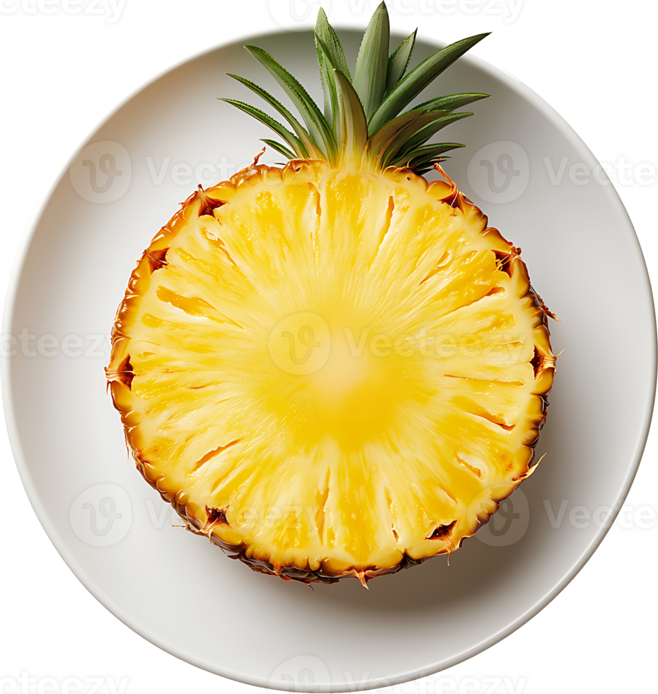 Pineapple slice on plate png