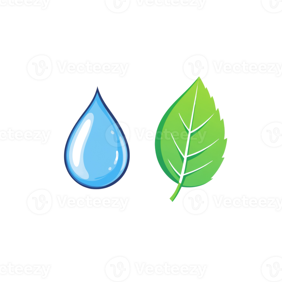 Water Drop and Green Leaf Symbolize Nature and Purity png