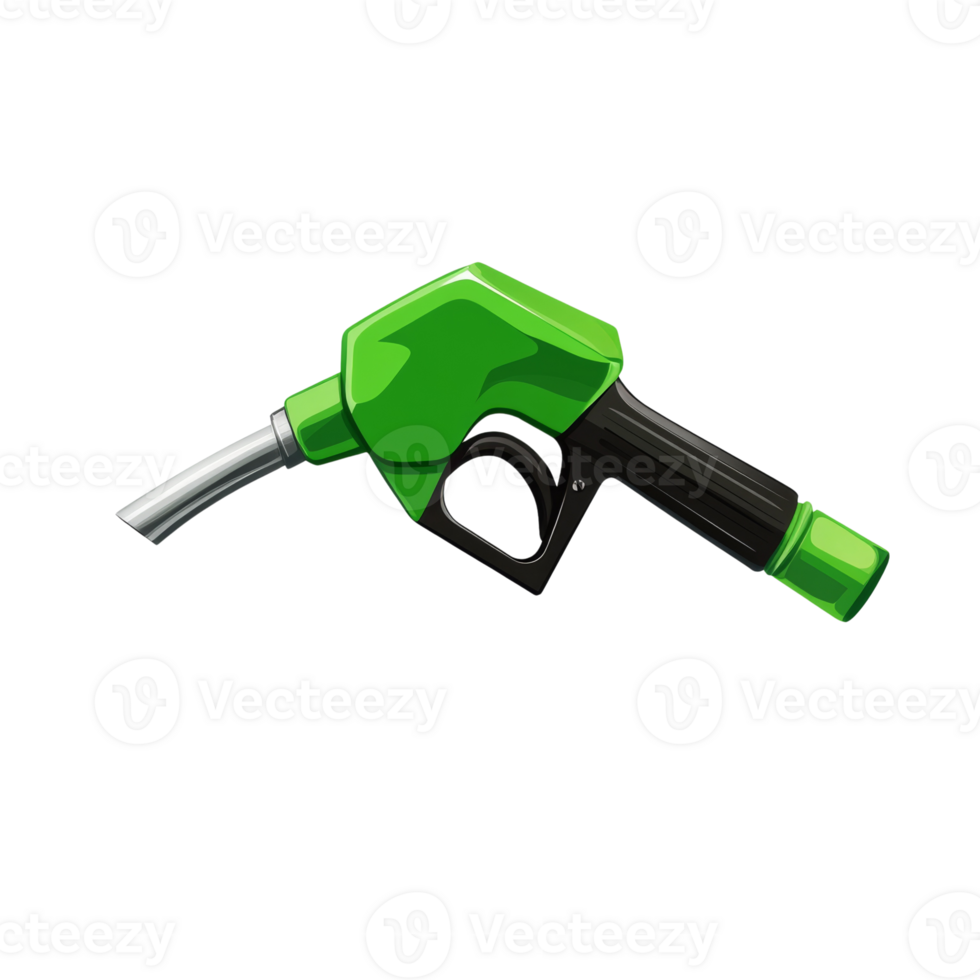 Green And Black Fuel Nozzle Isolated On White Background png