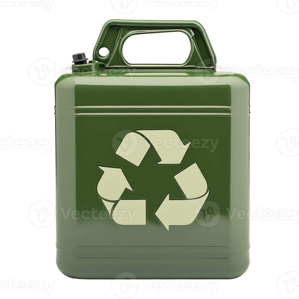 Green Recycling Fuel Jerrycan With Handle png