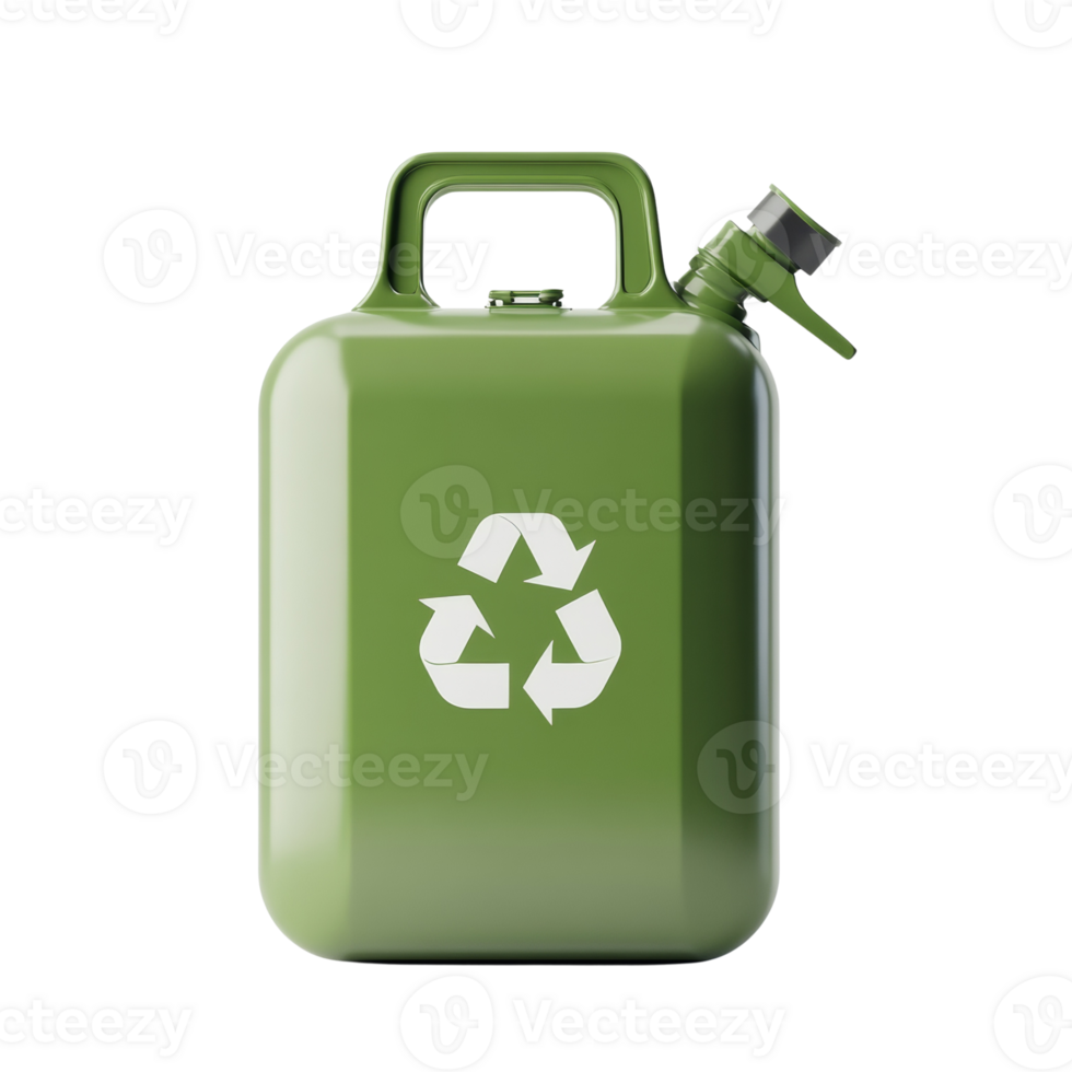 Green Recycling Canister With Handle And Spout png