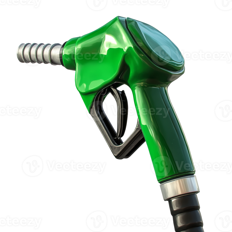 Green Fuel Nozzle Ready For Dispensing Gasoline png
