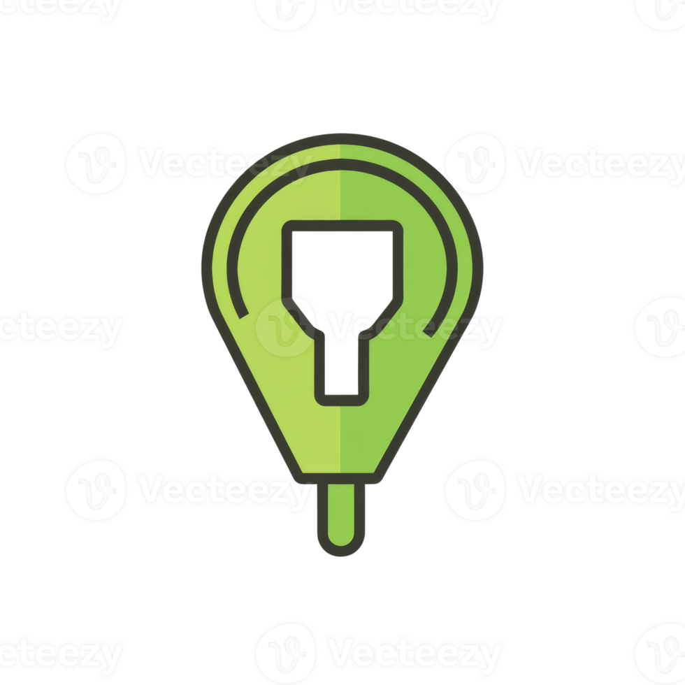 Green location pin indicates parking meter availability png