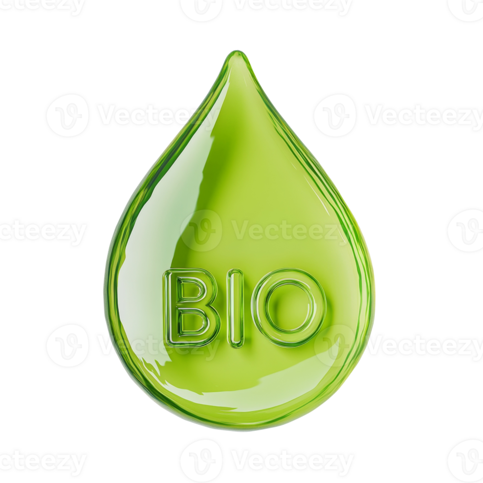Green Bio Drop Representing Organic Product png