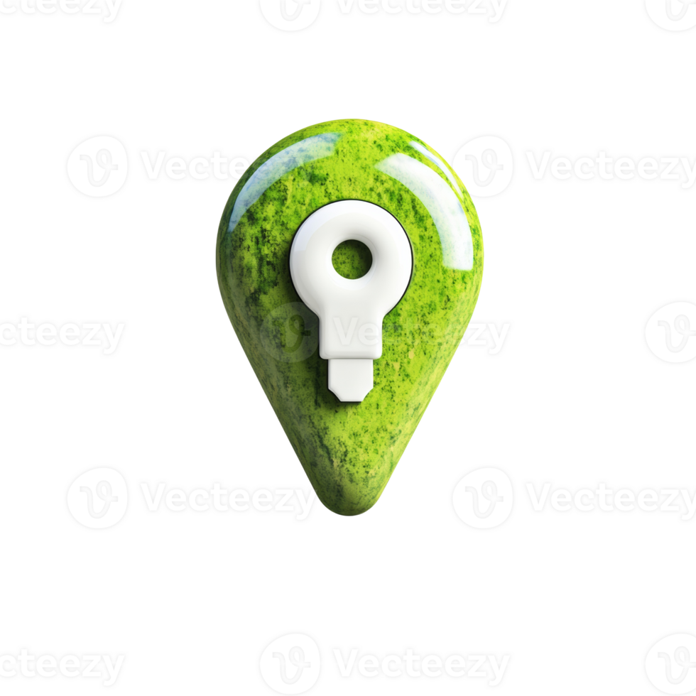 Green Location Marker With Embedded Lightbulb Icon png
