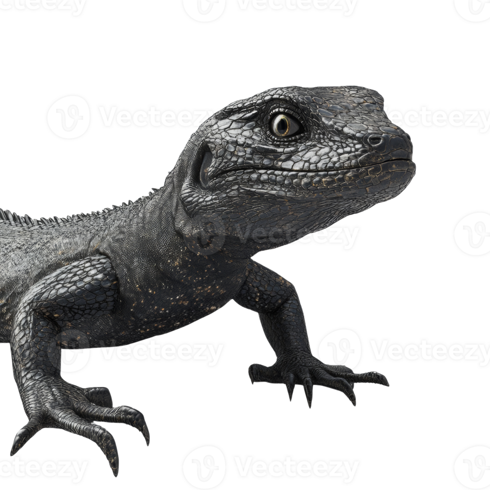 Black Lizard Reptile Showing Detail And Texture png