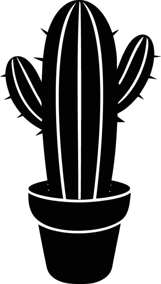 Timeless Cactus Silhouettes Minimalist Desert Beauty vector