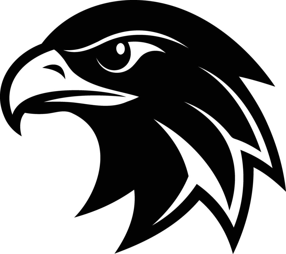 Majestic Hawk Head Silhouettes Fierce and Bold Design vector
