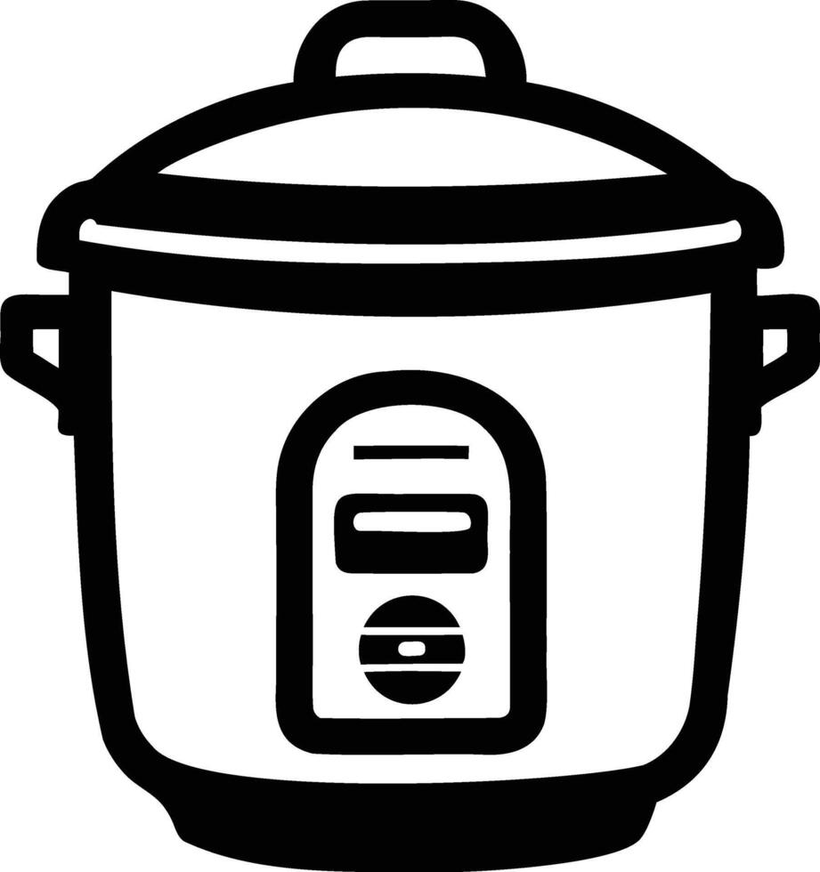Rice Cooker Silhouette A Minimalist Tribute to Kitchen Convenience vector