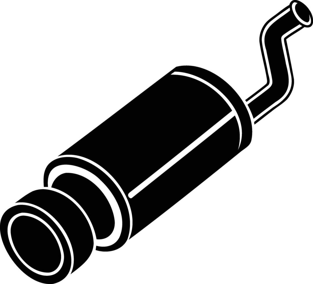 Dynamic Exhaust Muffler Silhouettes Power and Performance in Bold Design vector