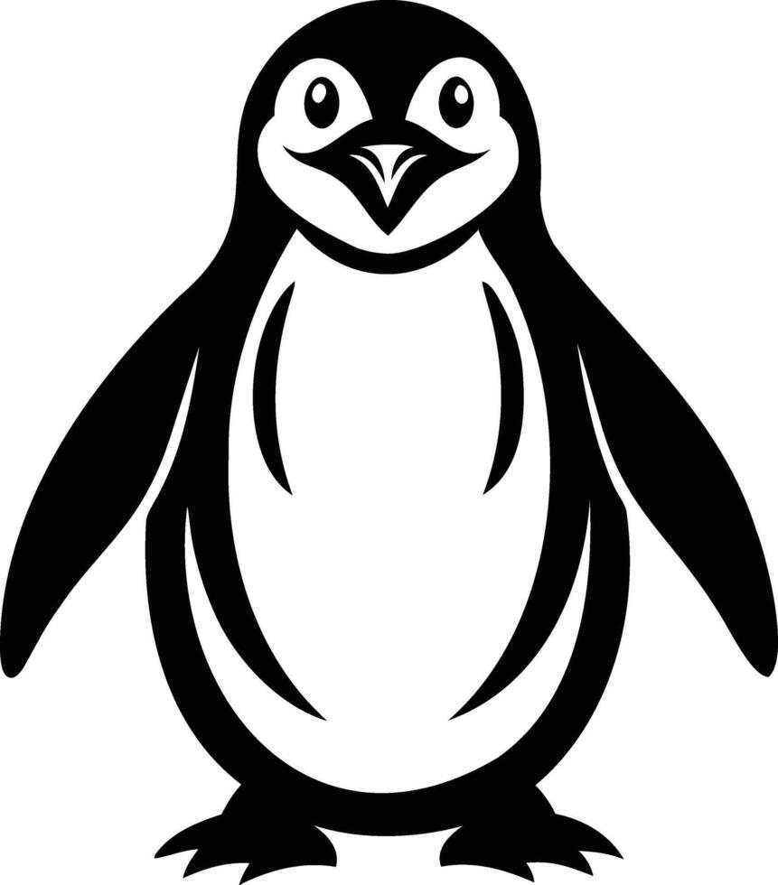 Graceful Penguin Silhouettes Arctic Elegance in Black and White vector