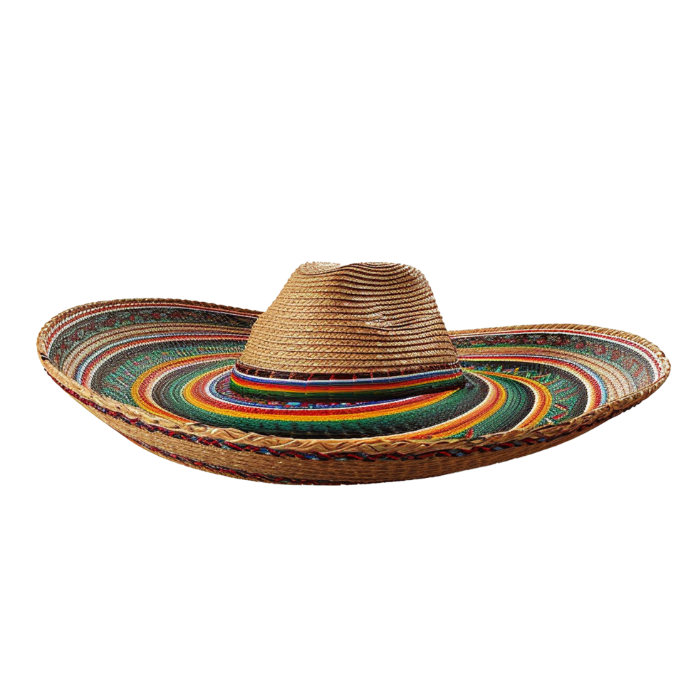 Colorful Mexican Sombrero Straw Hat Traditional Design Fiesta Celebration, png
