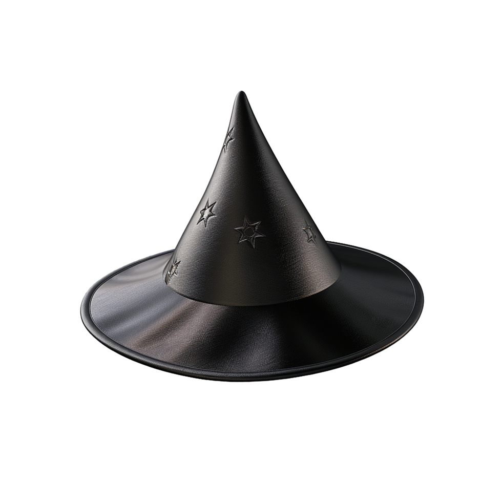 Black Witch Hat with Stars Halloween Costume Accessory png