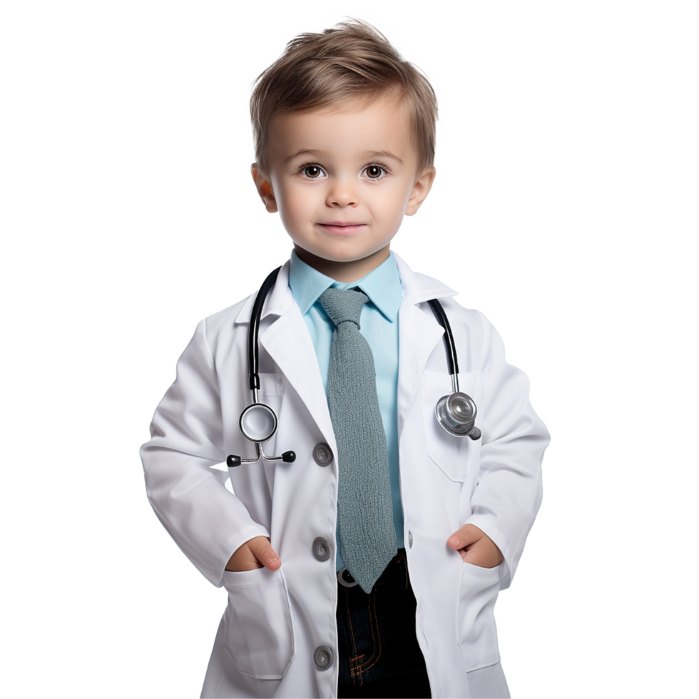 Cute Toddler Doctor Costume White Coat Stethoscope png