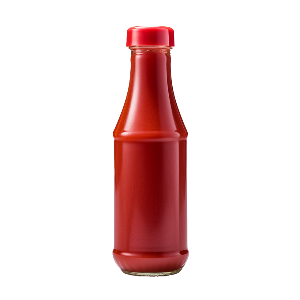 Red Ketchup Bottle Glass Packaging Product, png