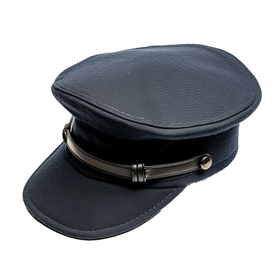 Stylish Dark Gray Newsboy Cap with Leather Band, png