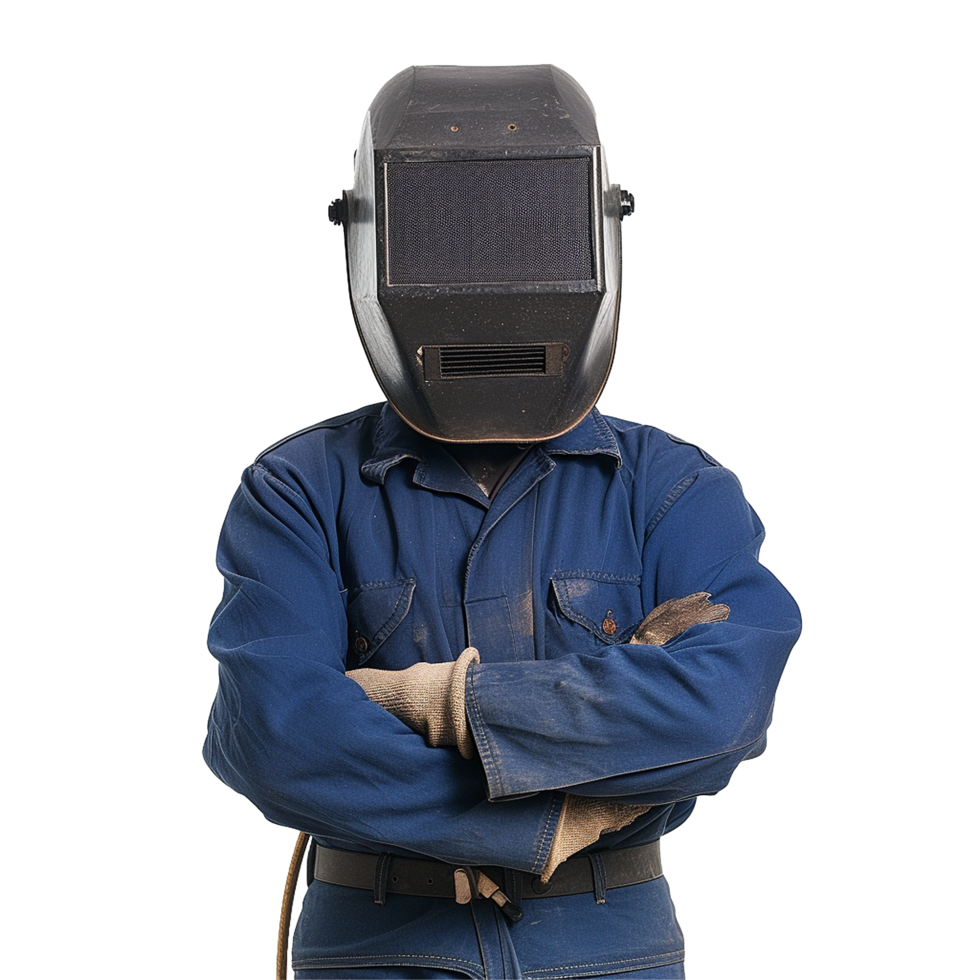 Welder in Protective Gear Arms Crossed png