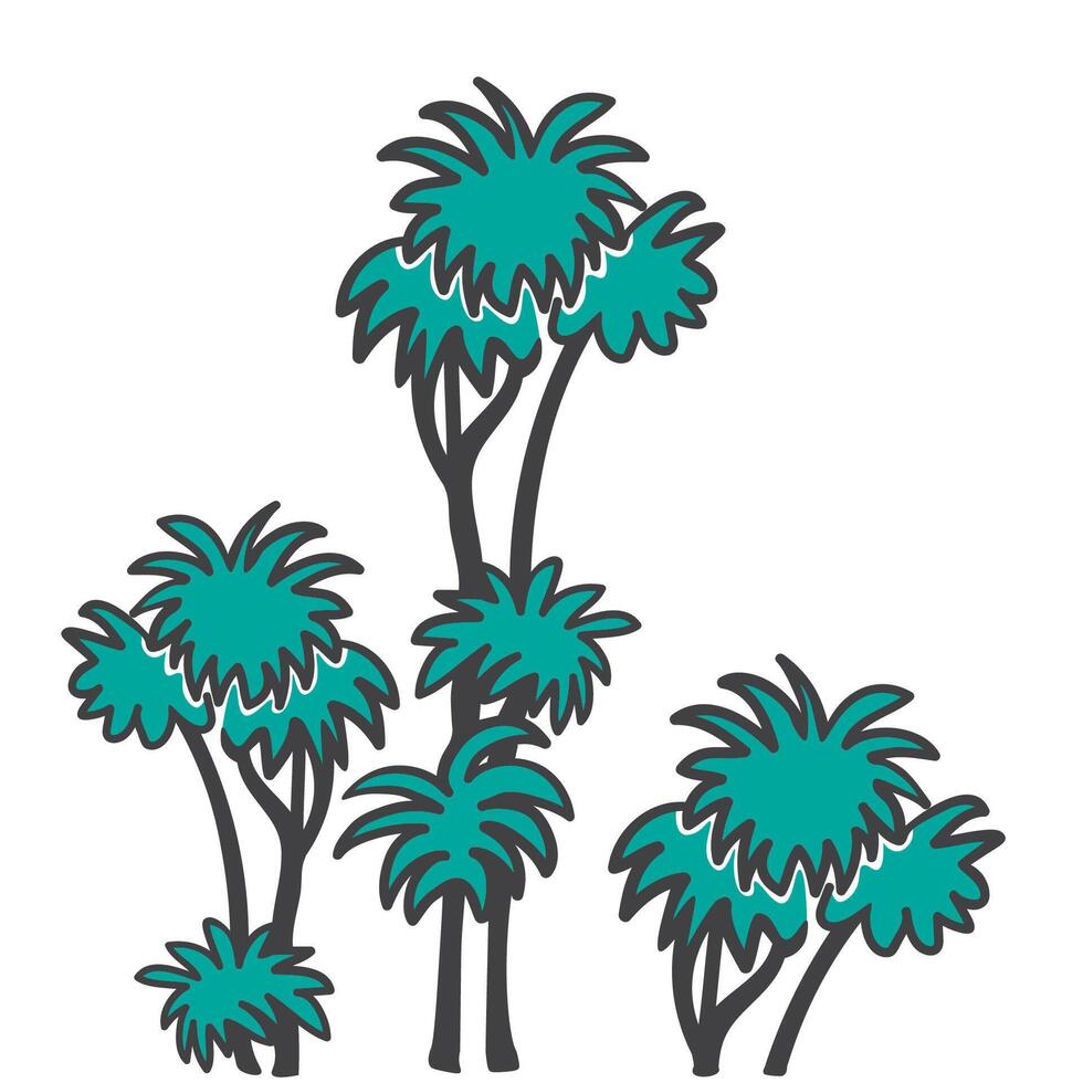 minimalistic palm tree in doodle style vector