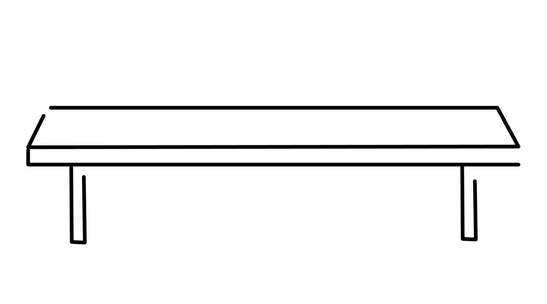 simple bench in line doodle style vector