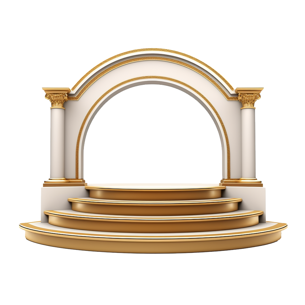 Elegant Golden Staircase Archway Design Luxury Architecture png
