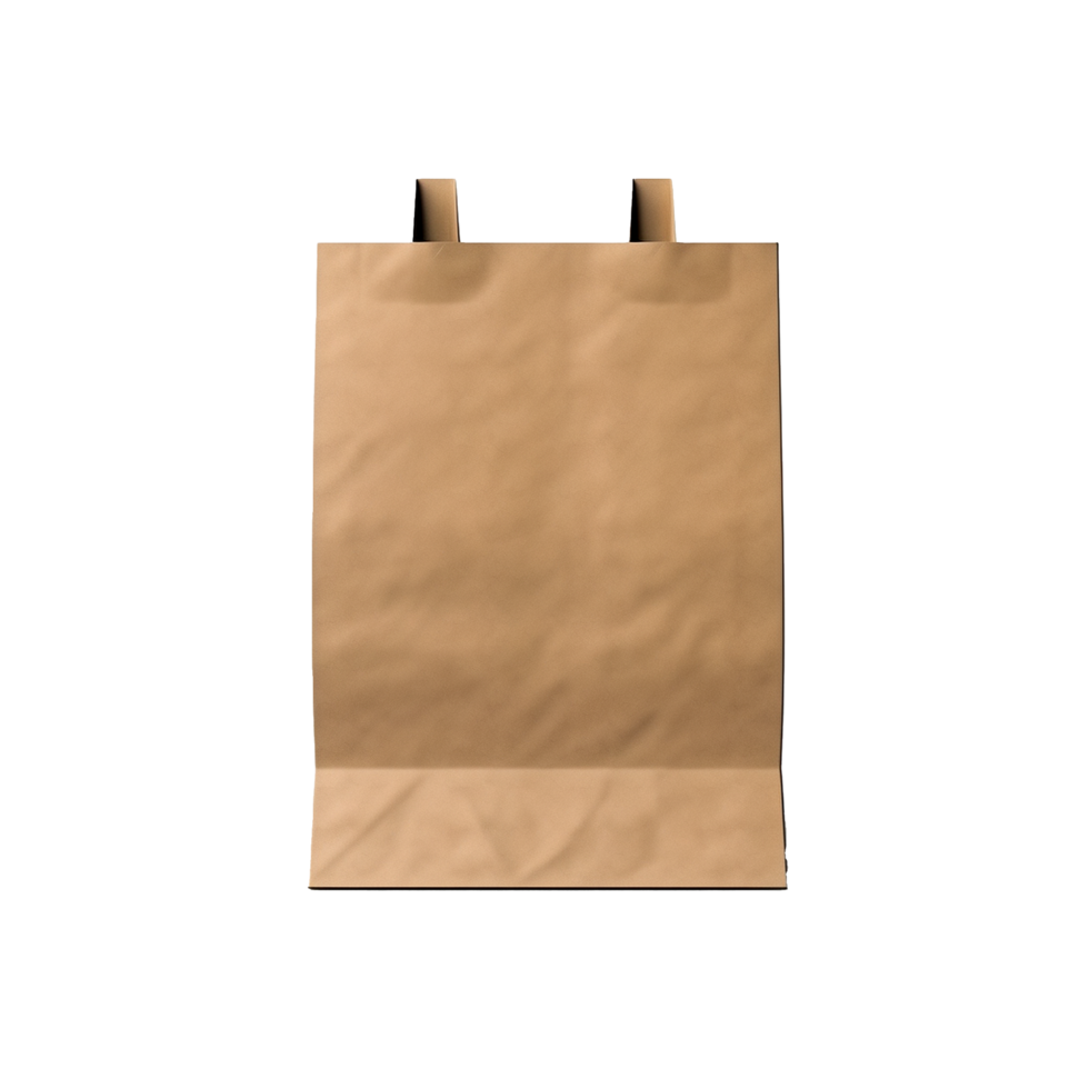 Brown Paper Shopping Bag Mockup Isolated Background, png