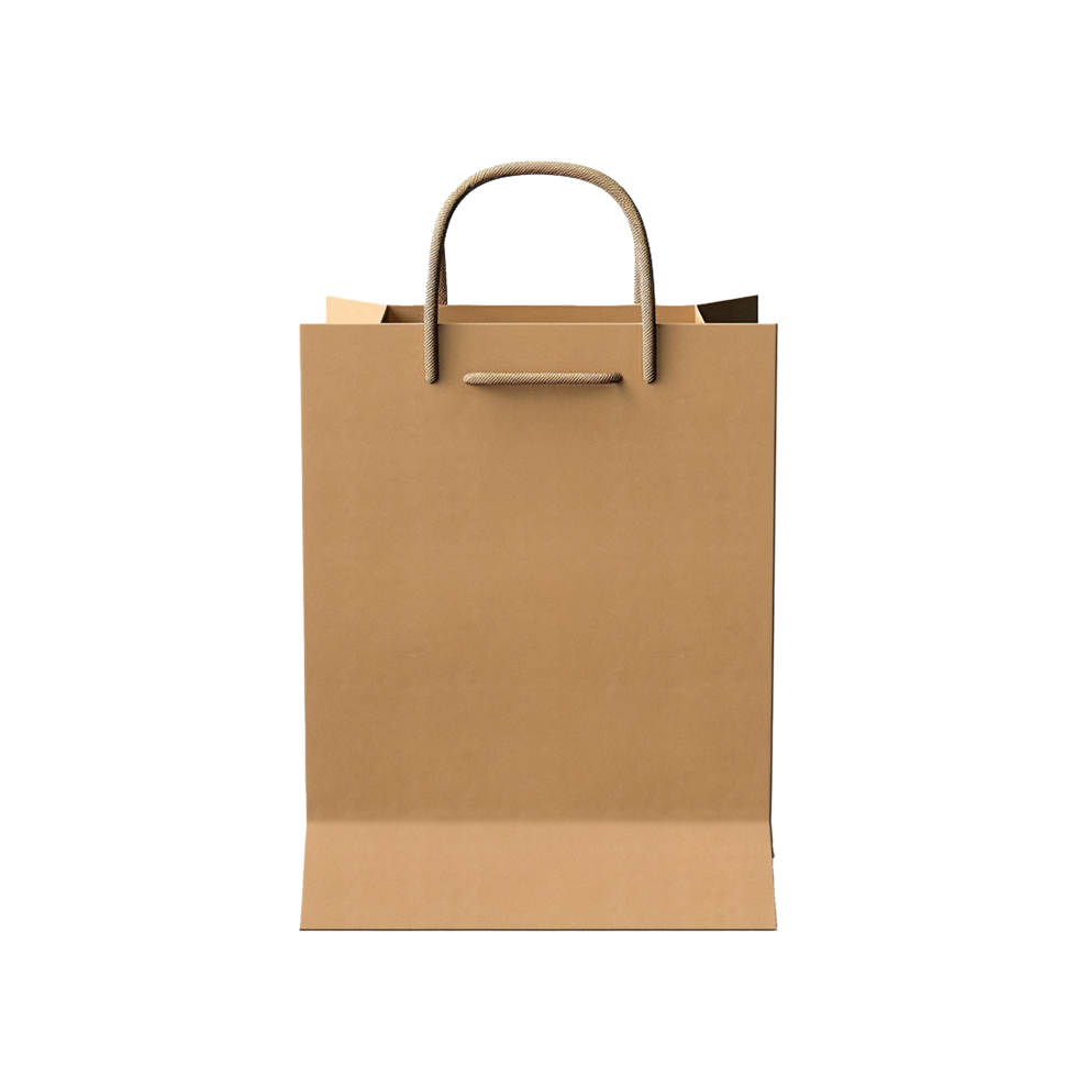Kraft Paper Shopping Bag with Rope Handles Eco Friendly Packaging, png