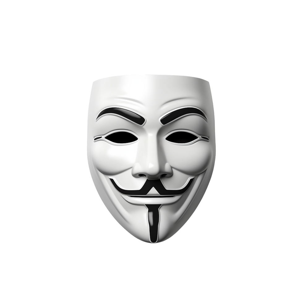 Anonymous Mask White Black Digital Art, png
