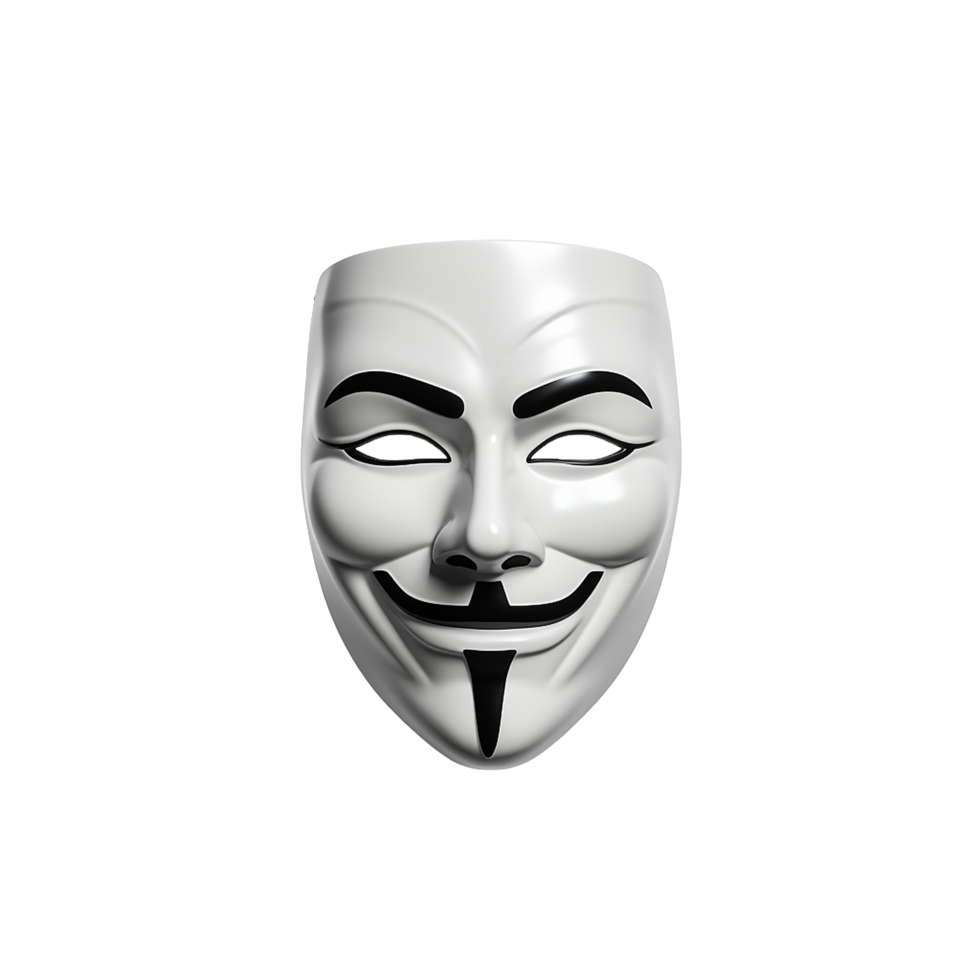 Anonymous Mask Digital Art Cyberpunk Symbol, png