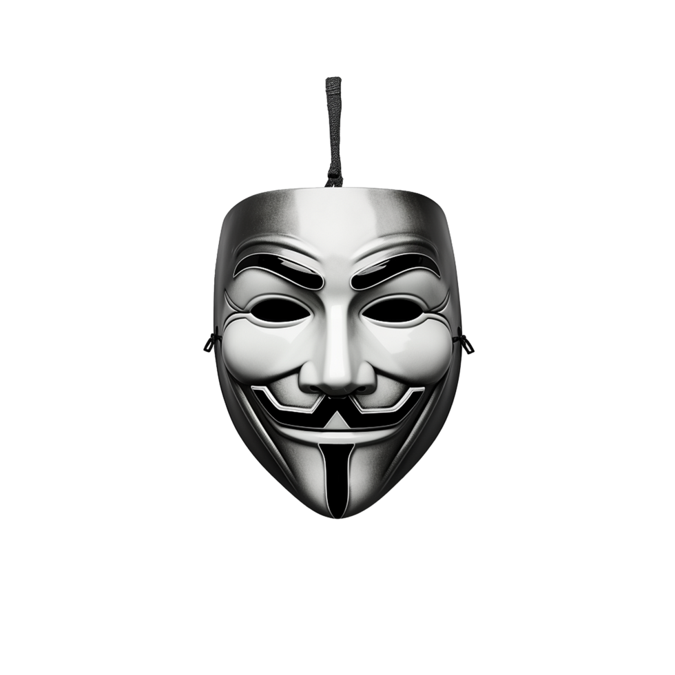 Anonymous Mask Grey Silver Black Costume Cosplay, png