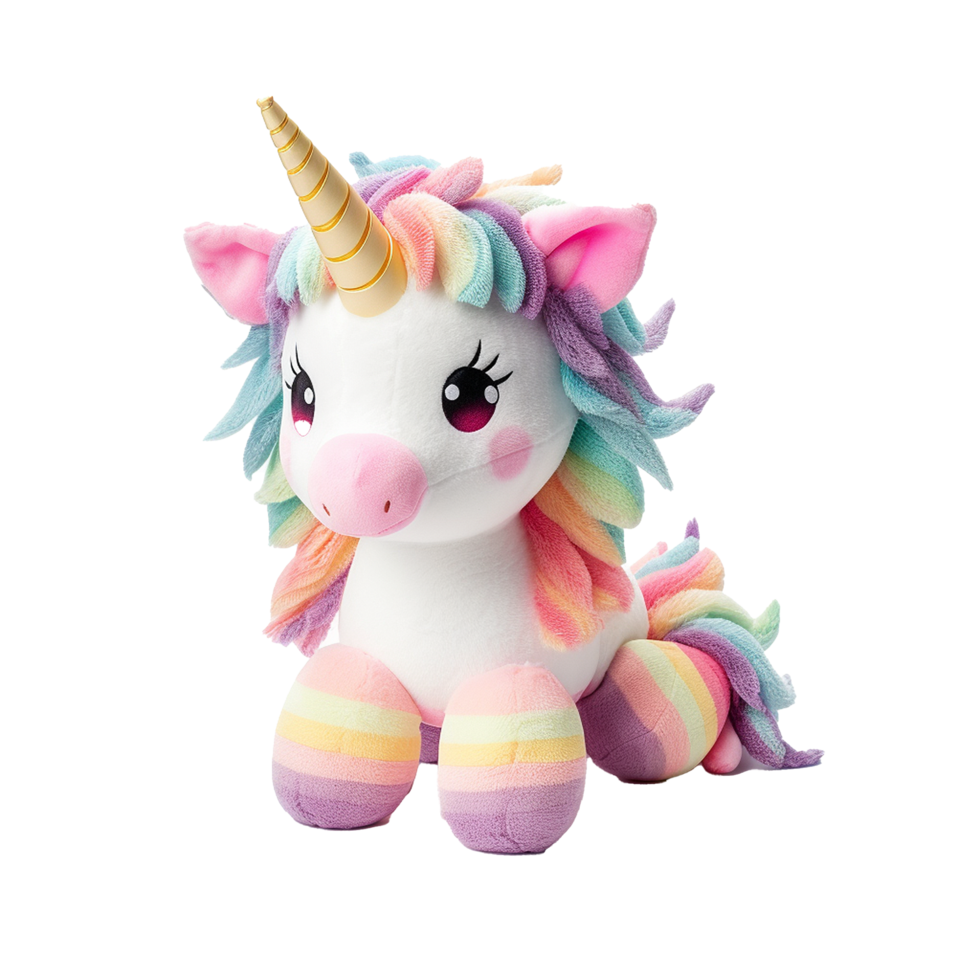 Rainbow Unicorn Plush Toy Cute Magical Fantasy Animal png