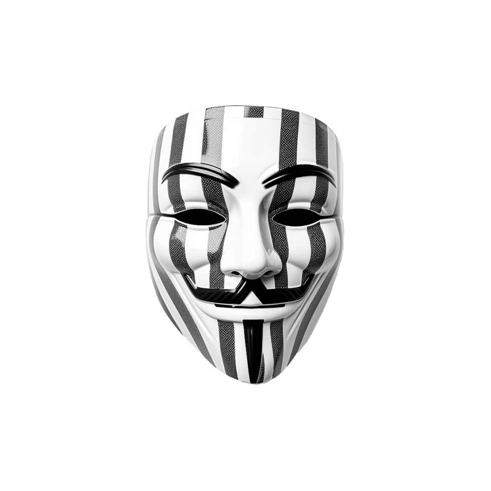 Anonymous Mask Black White Stripes Halloween Costume png