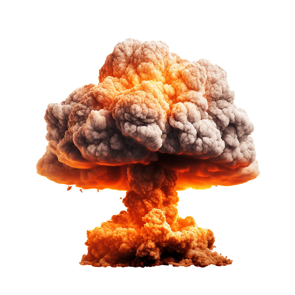 Nuclear Explosion Mushroom Cloud Atomic Bomb Blast Fire Danger Destruction, png