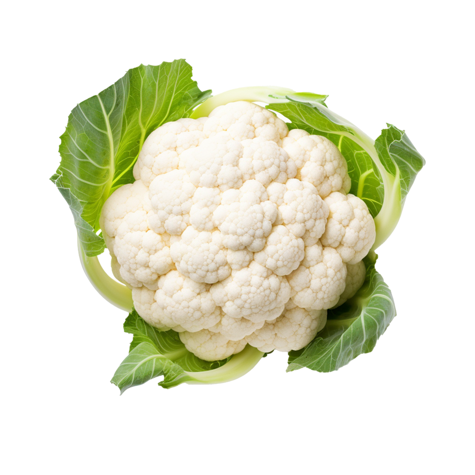 Fresh Cauliflower Vegetable Healthy Food Green Leaves White Vegetable, png