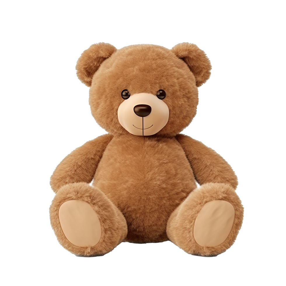 Adorable Brown Teddy Bear Plush Toy Soft Friendly Cute png