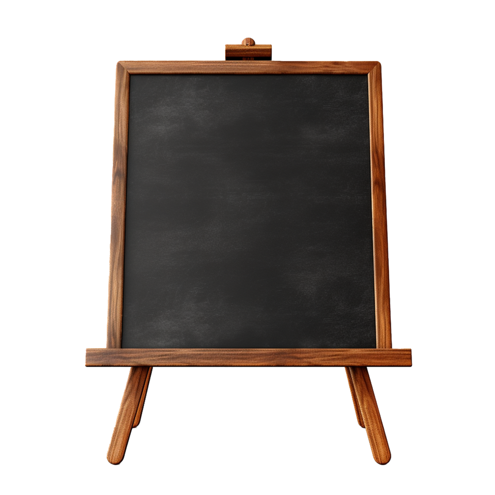 Blank wooden easel chalkboard sign display menu board, png