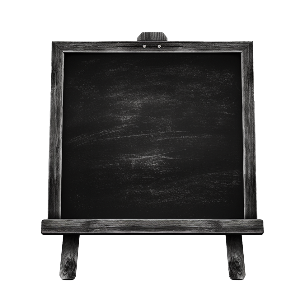 Blank chalkboard easel rustic wooden frame message board png