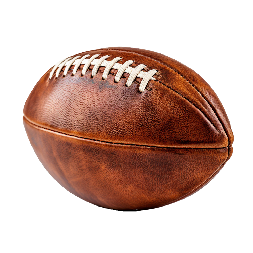 Vintage Brown Leather American Football Closeup Sport Game png