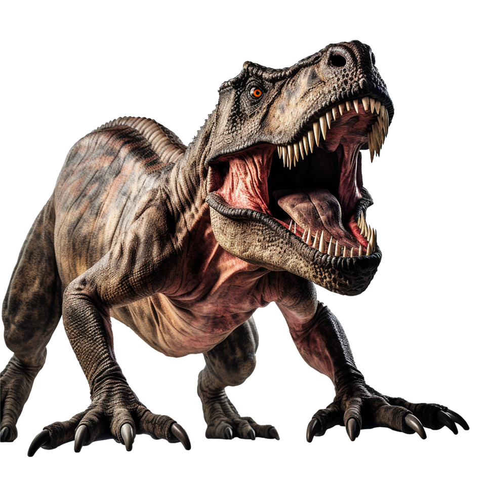 Roaring Tyrannosaurus Rex Dinosaur Predator Jurassic Era png