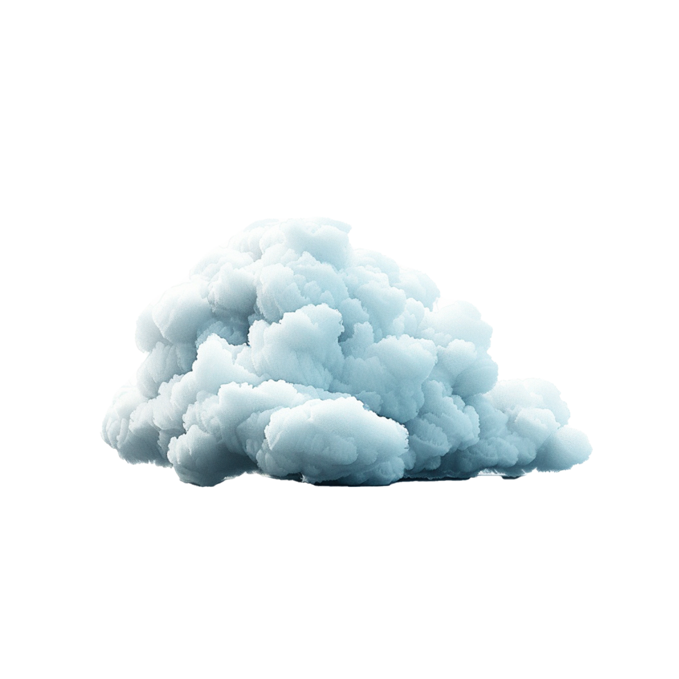 A large fluffy cloud floats against a bright background, png