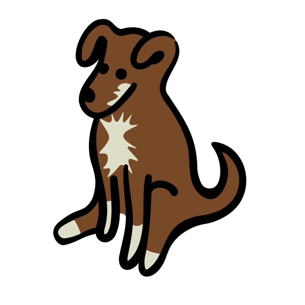 puppy in doodle style in color vector