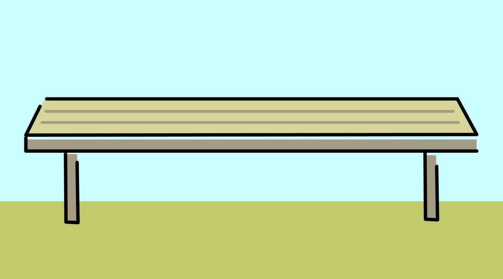 simple bench in doodle style in color vector