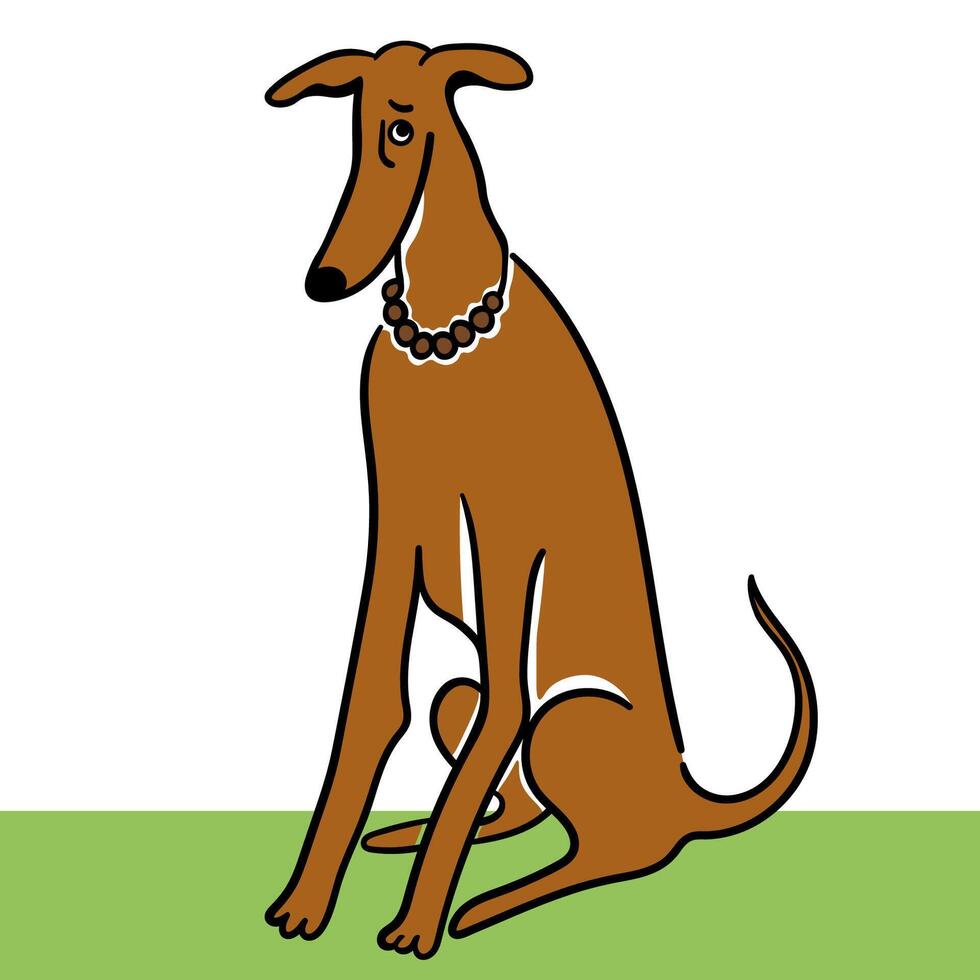 brown dog in doodle style vector