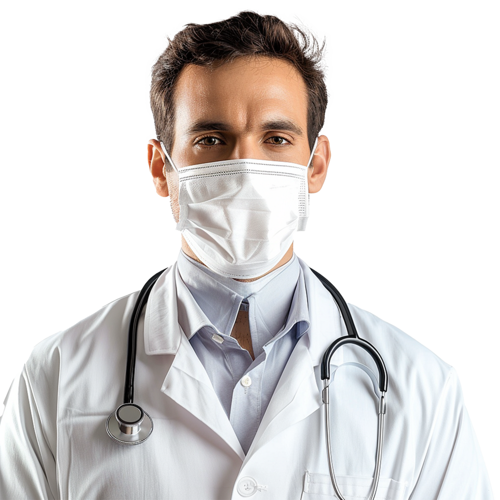 Doctor wearing a face mask and stethoscope healthcare professional medical worker png