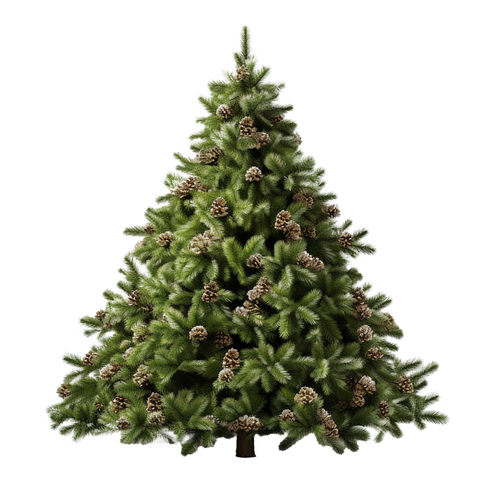 Festive Christmas Tree Decorated with Pine Cones Winter Holiday Season Green png