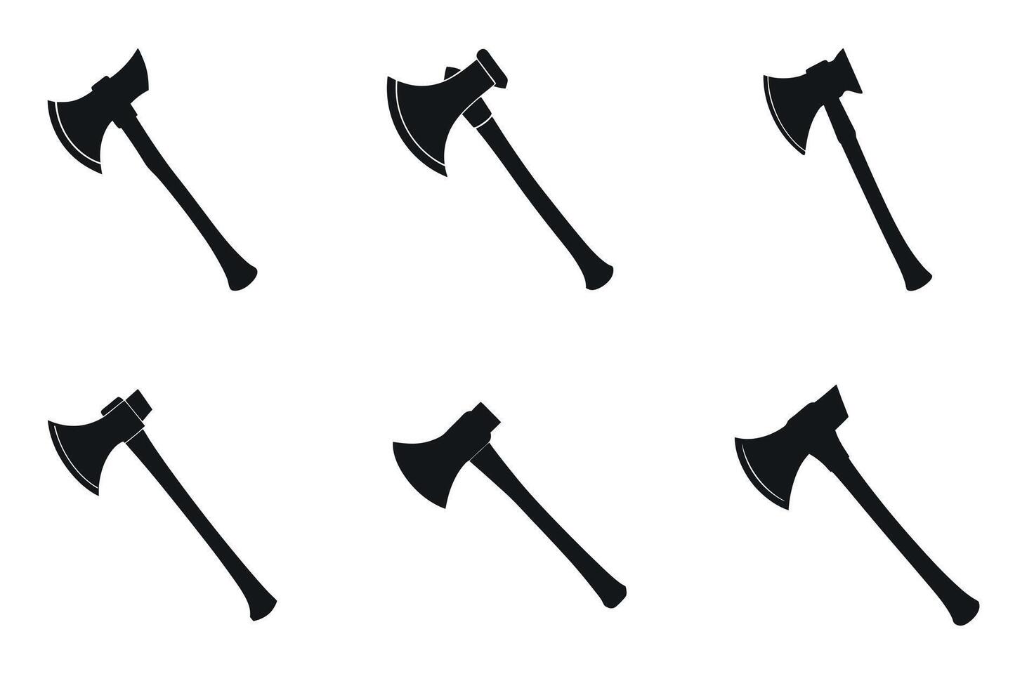 axe icon set outline silhouette on white background vector