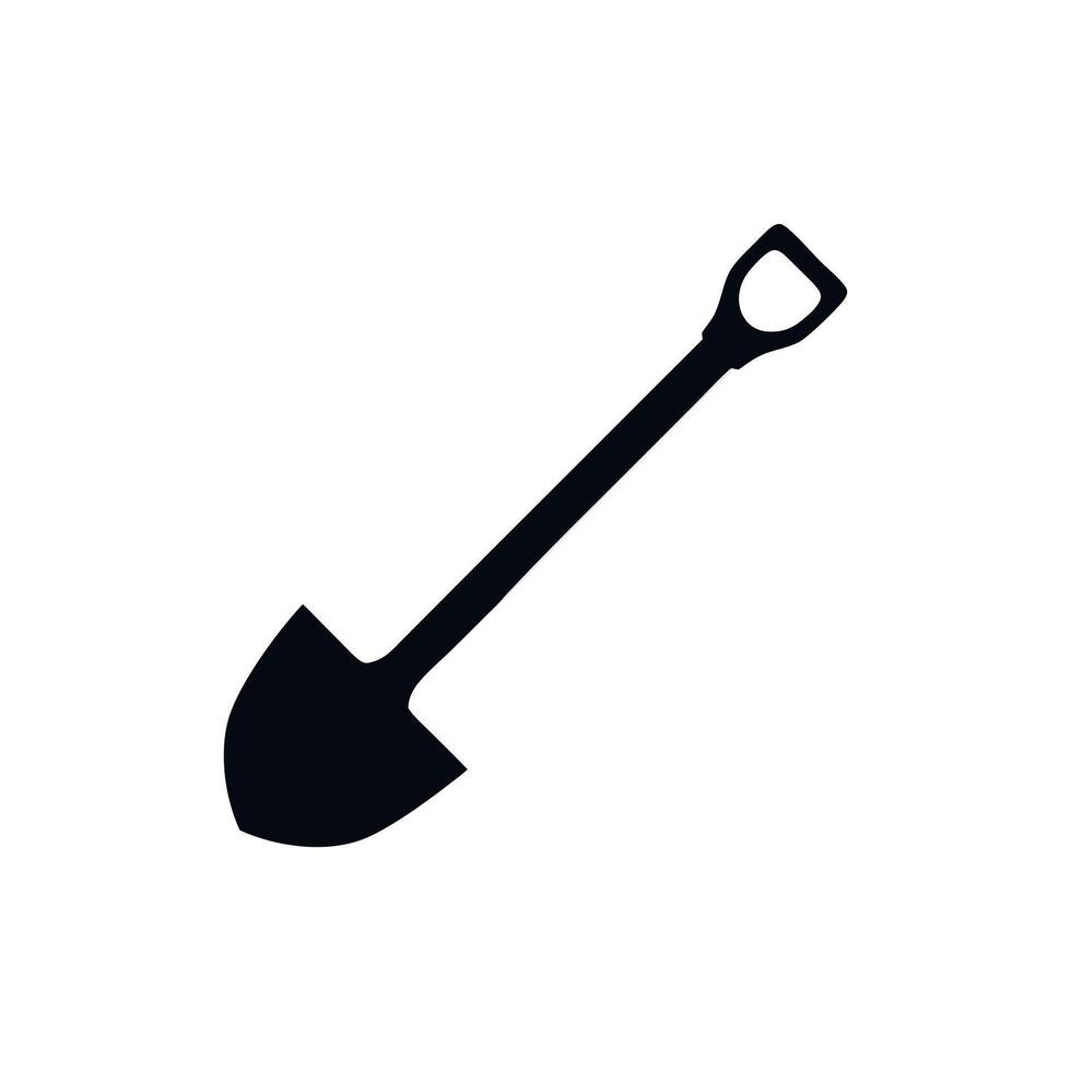 Shovel icon outline silhouette on white background vector