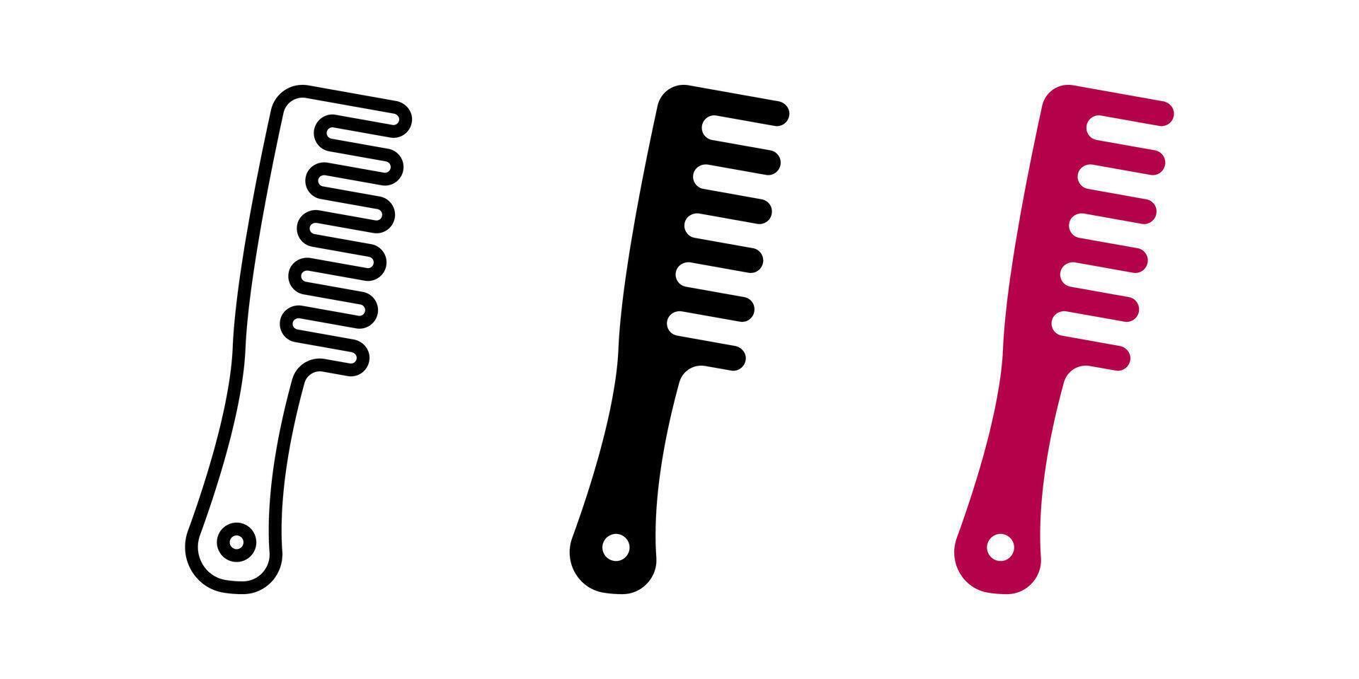 Comb icon set. Hairdresser sign. for mobile concept and web design. illustration on white background vector