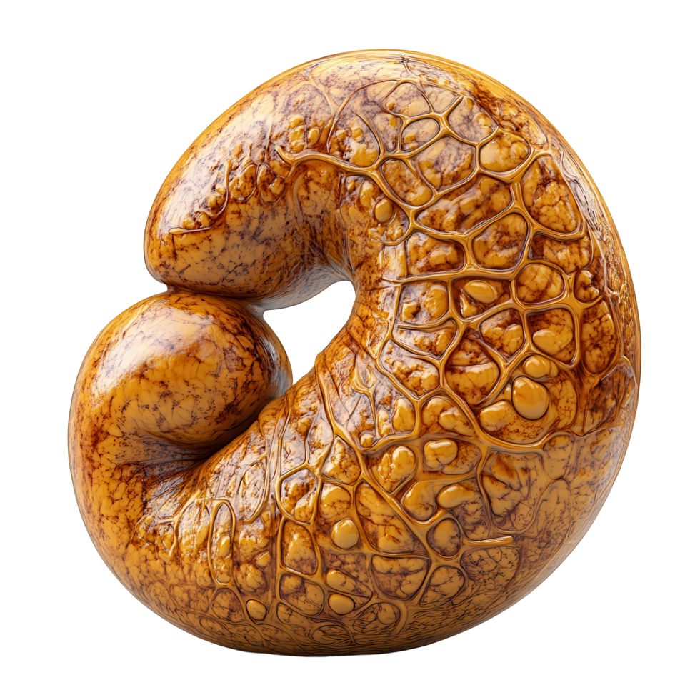 Unique sculpture resembling a nautilus shell made from polished wood in intricate patterns isolated on transparent background png