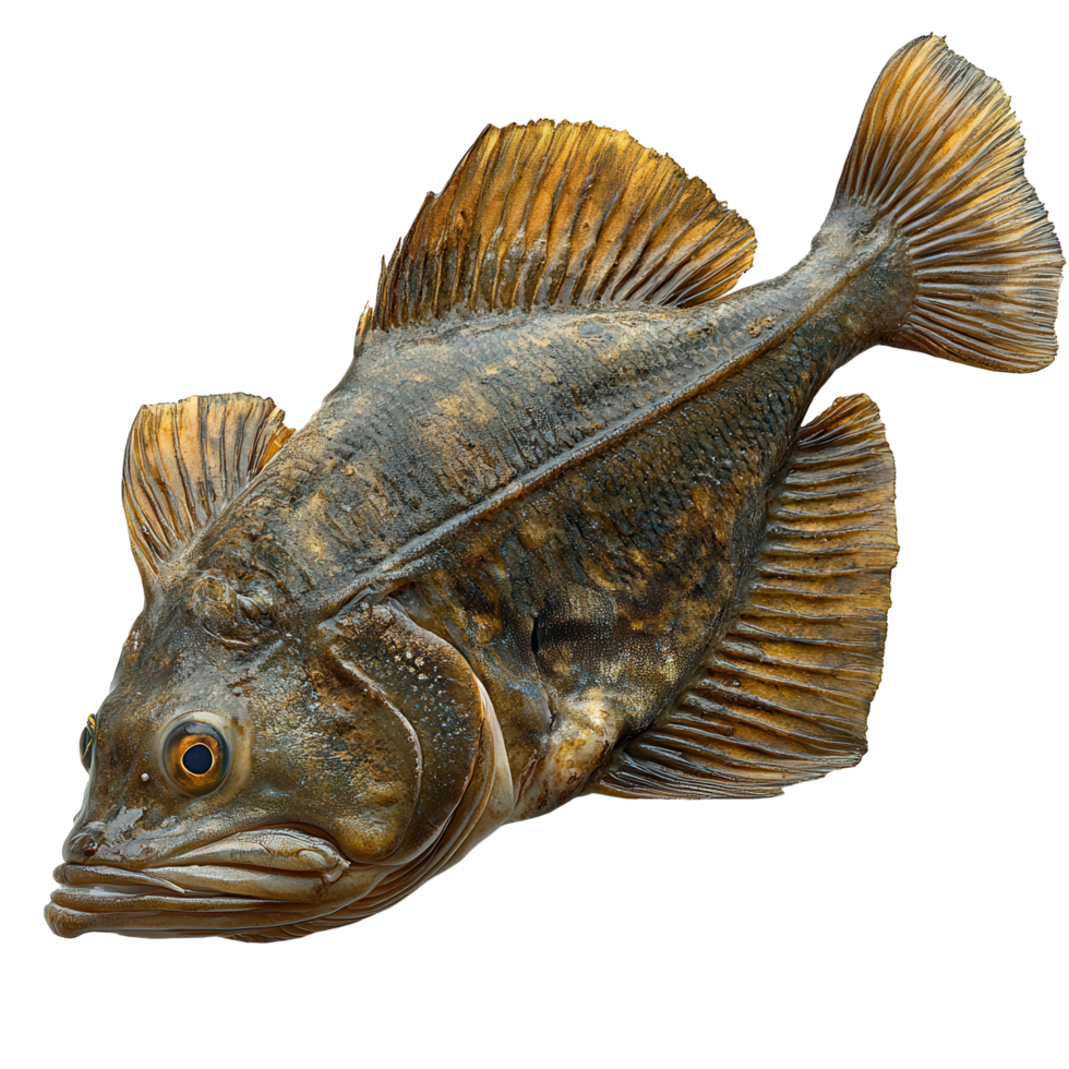 Unique specimen of a fish with distinctive features and vibrant colors swimming in a pristine environment isolated on transparent background png
